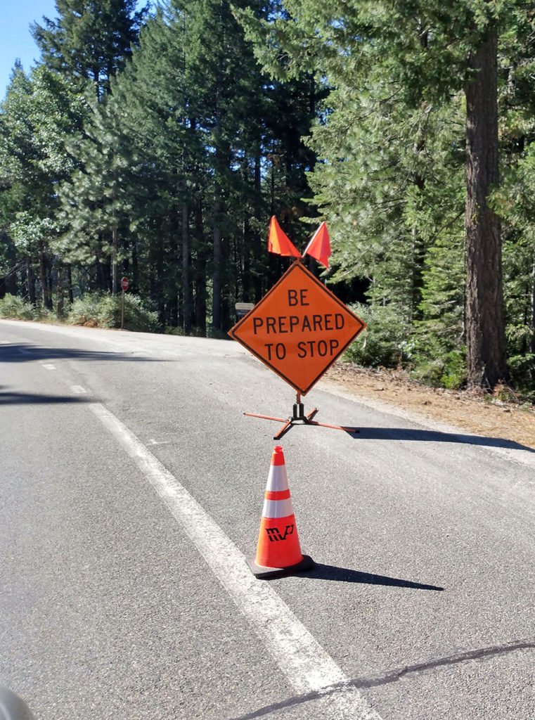 Be Prepared To Stop Sign With Cone