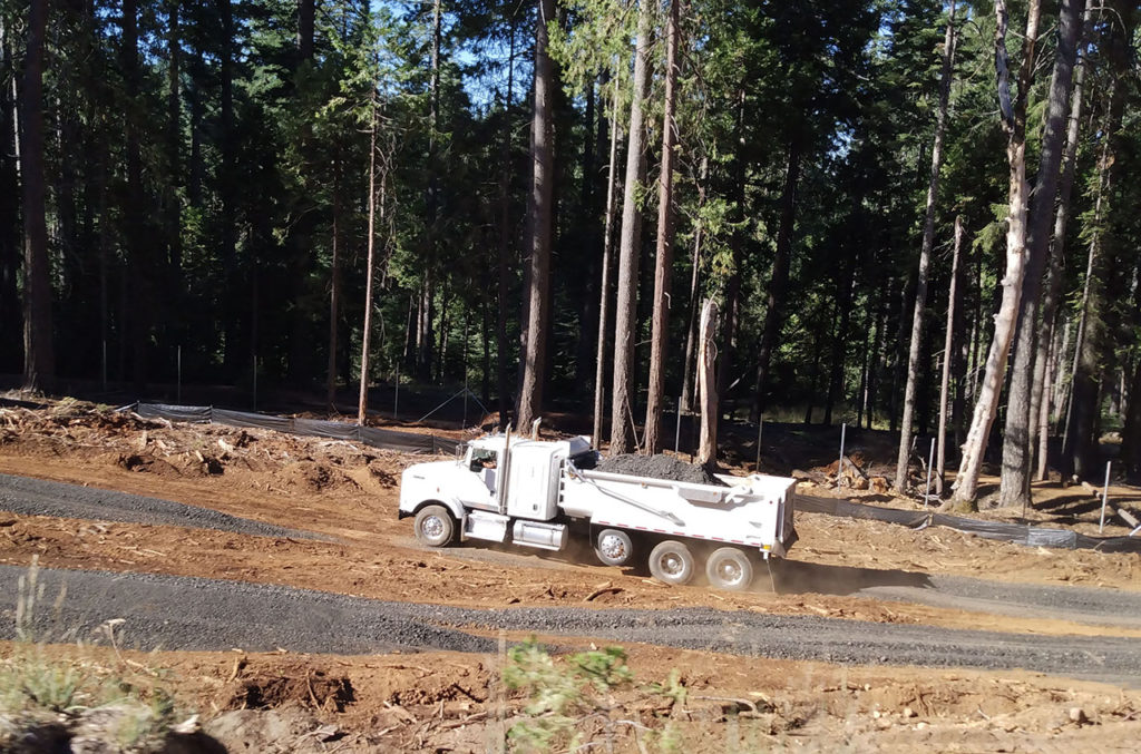 End Dump-Transfer Truck With Gravel